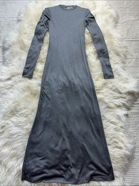 Toteme Long Sleeve Jersey Dress Gray Melange